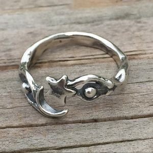 Moon Dancer Ring .925 Sterling Silver Adjustable 5 - 6.5 made in USA